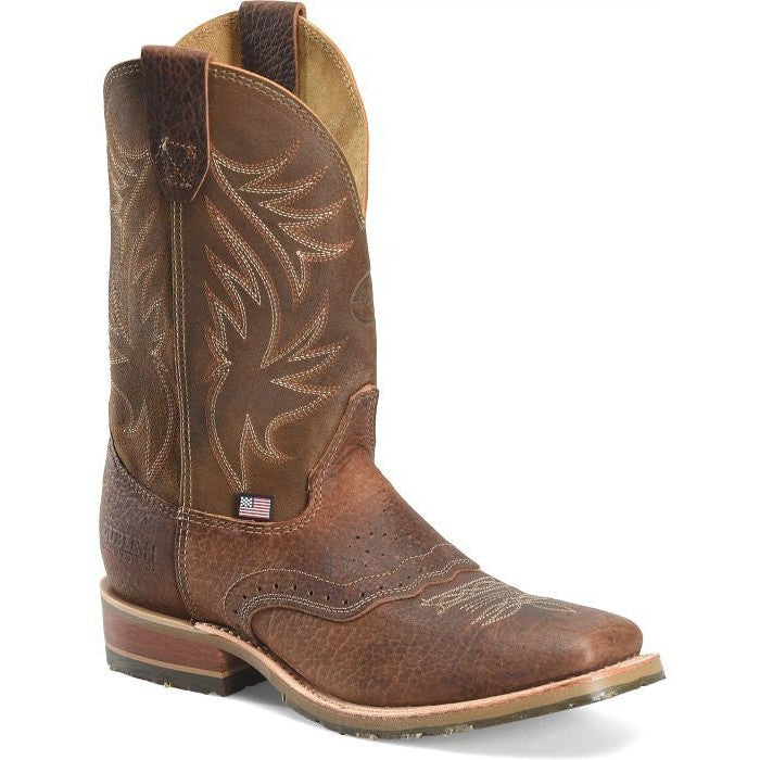 Double H Men's Dalton 11" Square Toe Western Classic Boot -Brown- DH4655 - Overlook Boots