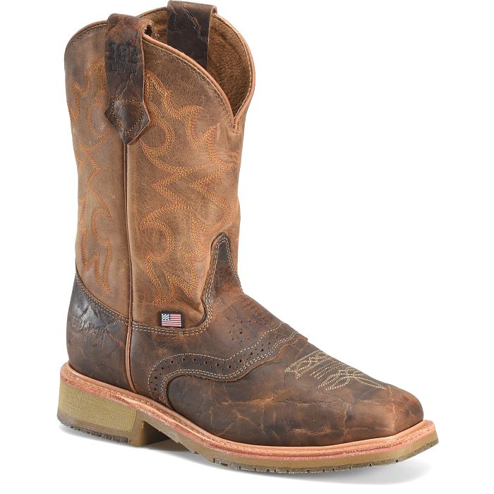 Double H Men's Baker 11" USA Made Square Toe Western Work Boot - Brown - DH4671 7.5 / Medium / Brown - Overlook Boots
