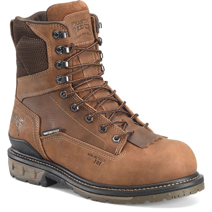 Phantom Rider Men's Piston 8" Comp Toe Waterproof Lace Up Work Boot - Brown - PH5018 7.5 / Medium / Brown - Overlook Boots
