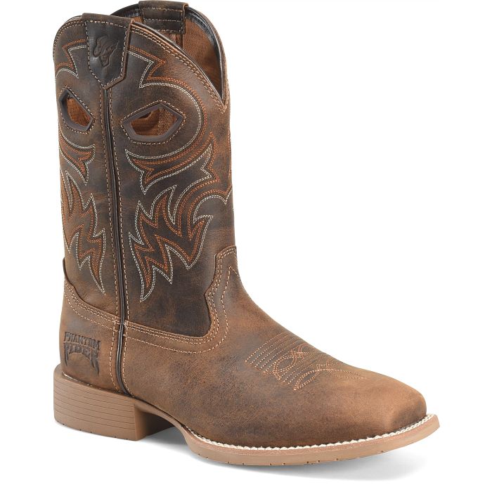 Phantom Rider Men's Scholz 11" Square Toe Western Work Boot - Brown - PH5026 7.5 / Medium / Dark Brown - Overlook Boots