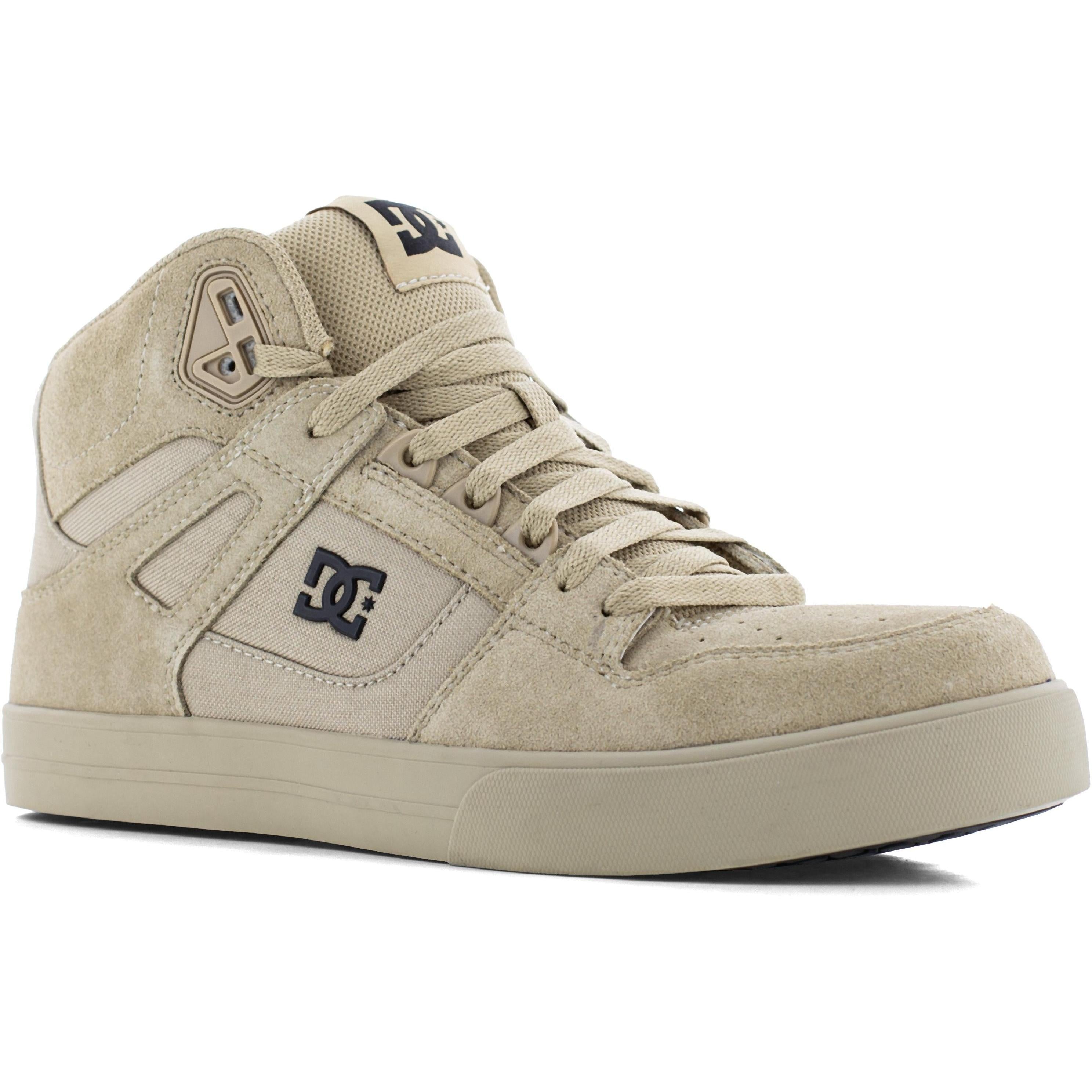 DC Men's Pure Comp Toe Moisture Wicking High Top Work Shoe- Tan- DC60207 7 / Medium / Black - Overlook Boots