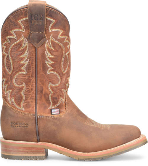 Double H Men's Hickock 11" Union Built Western Work Boot - Brown - DH4674 7.5 / Medium / Brown - Overlook Boots