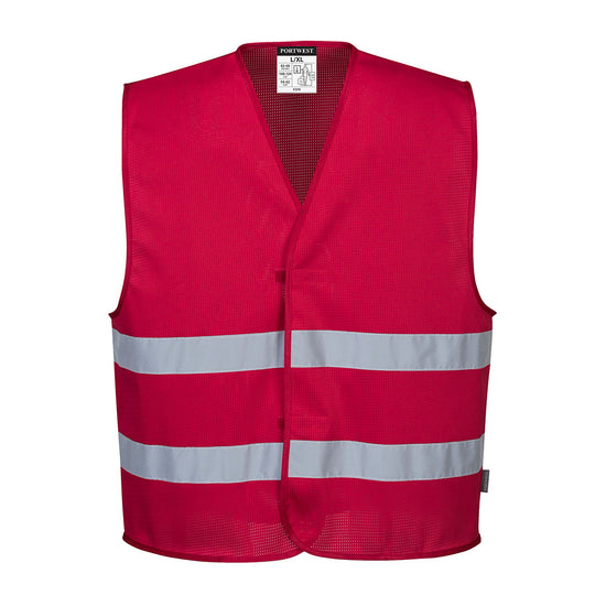 Portwest Iona Enhanced Mesh Vest - Red - 12 Pack - F374 L/XL - Overlook Boots
