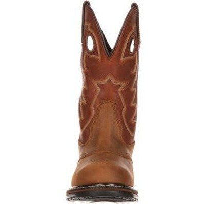 Rocky Men's Ride Branson Saddle 11" Soft Toe Waterproof Western Boot -Brown- FQ0002775 - Overlook Boots