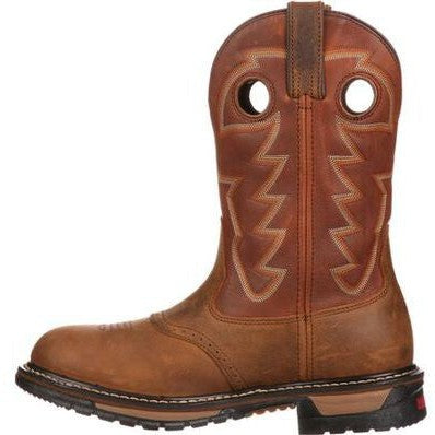 Rocky Men's Ride Branson Saddle 11" Soft Toe Waterproof Western Boot -Brown- FQ0002775 - Overlook Boots