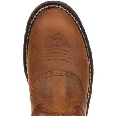 Rocky Men's Ride Branson Saddle 11" Soft Toe Waterproof Western Boot -Brown- FQ0002775 - Overlook Boots