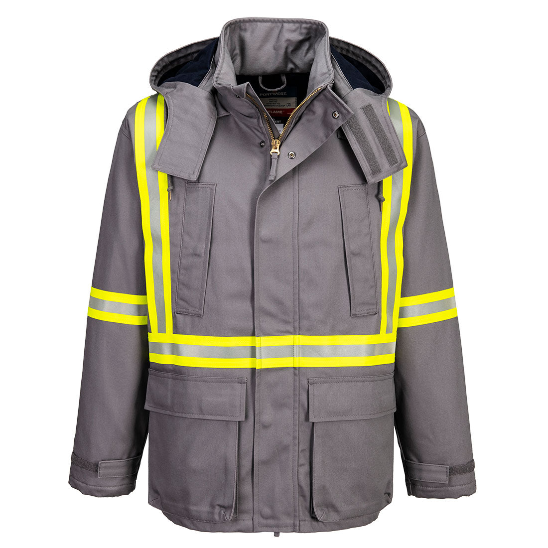 Portwest Bizflame Work Insulated FR Parka - Gray - FR610 S - Overlook Boots