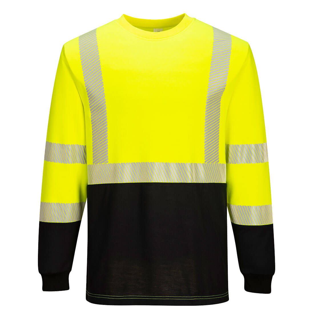 Portwest Modaflame Knit Hi-Vis Two Tone FR Crew - Yellow/Black - FR709 S - Overlook Boots