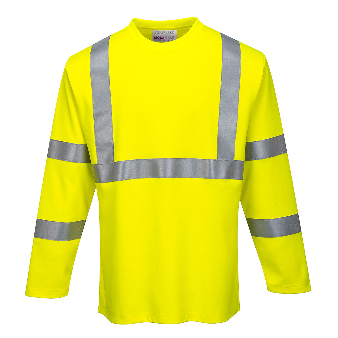Portwest Modaflame Knit Hi-Vis FR Long Sleeve T-Shirt - Yellow - FR96 S - Overlook Boots