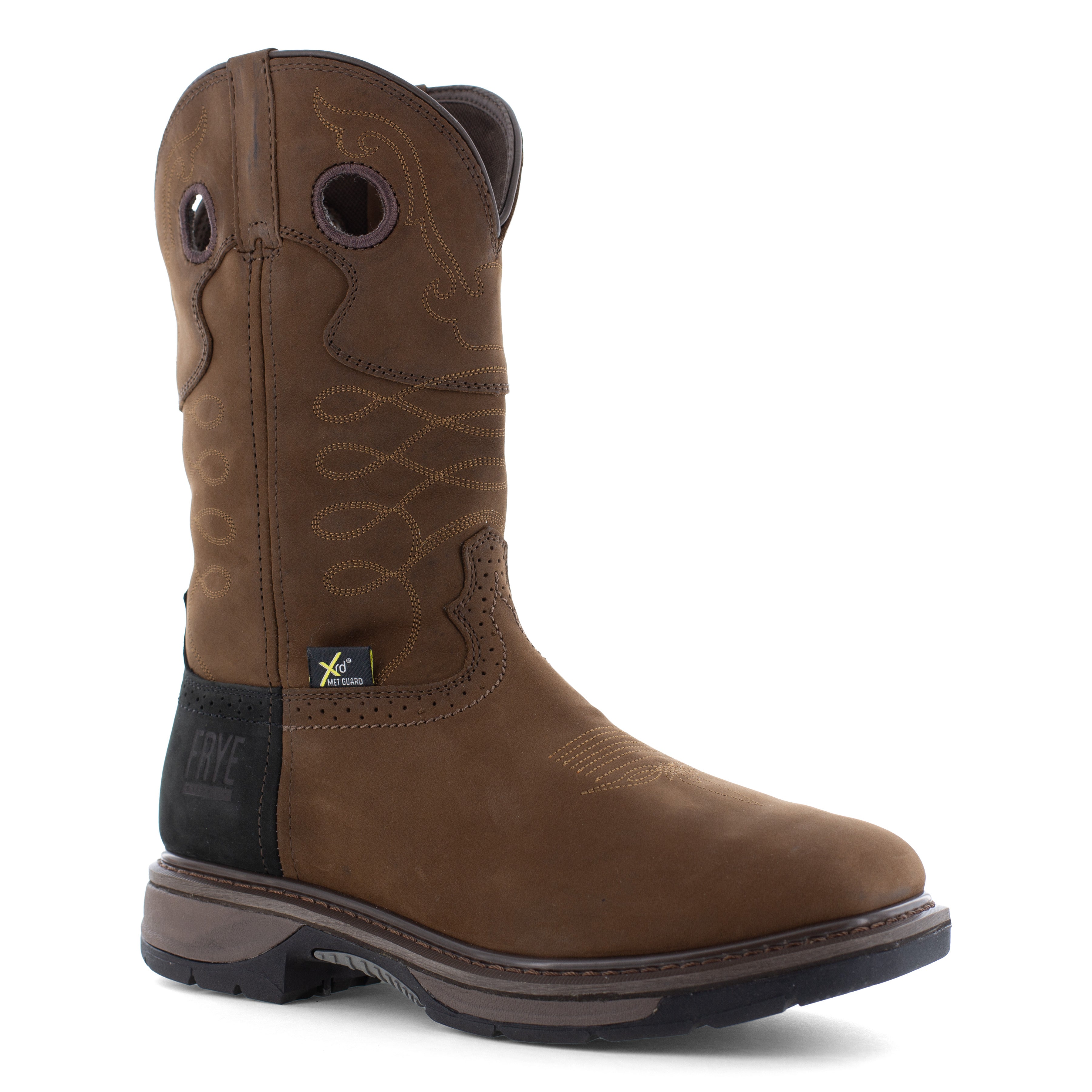 Frye Supply Men's Crafted 10" Steel Toe Western Work Boot - Brown - FR40101 6 / Medium / Brown - Overlook Boots