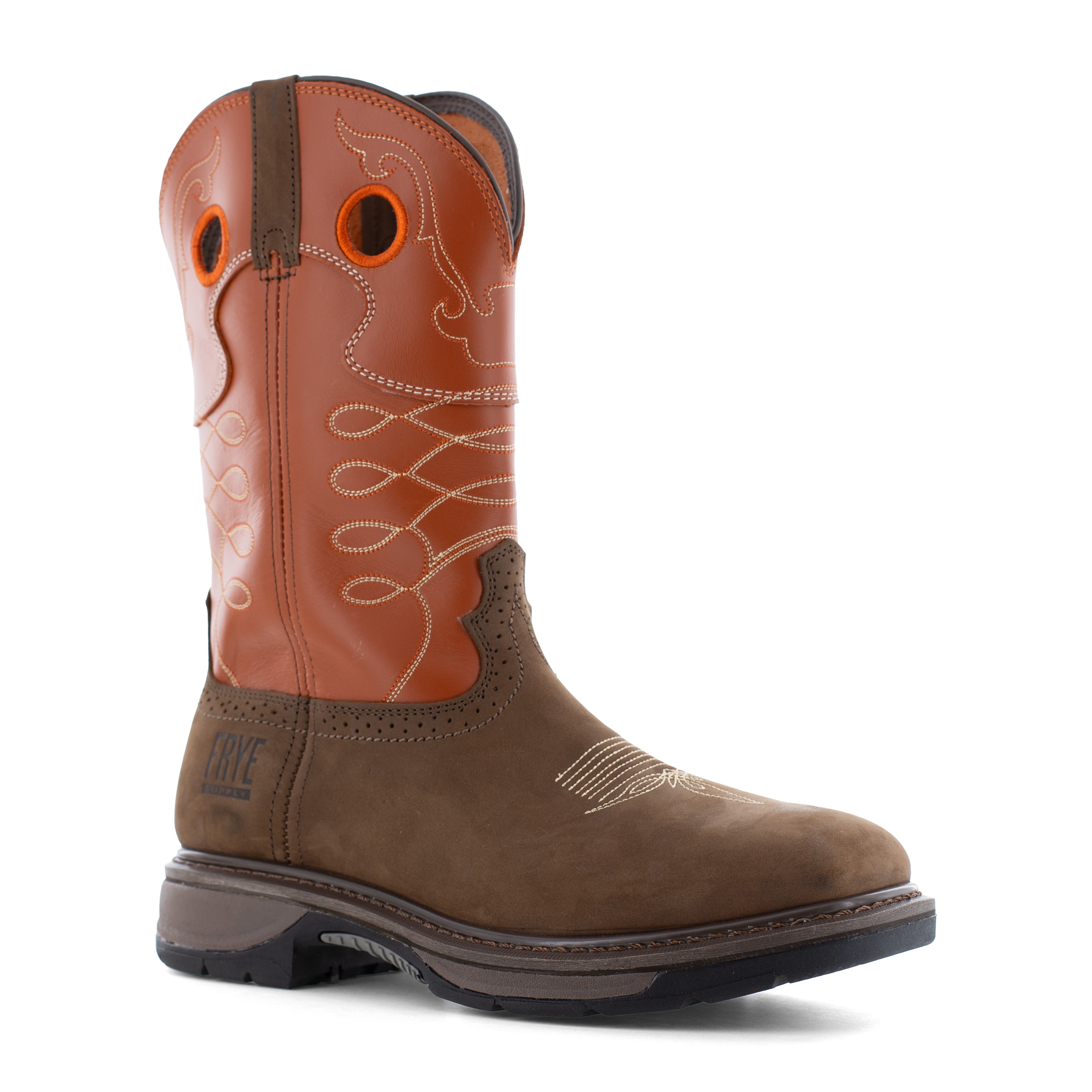 Frye Supply Men's Crafted 10" Steel Toe Western Work Boot - Brown - FR40102 6 / Medium / Brown - Overlook Boots