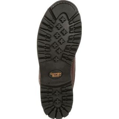 Georgia Men's Logger 8" Steel Toe Waterproof Lace-To-Toe Work Boot- Chocolate- G103 - Overlook Boots