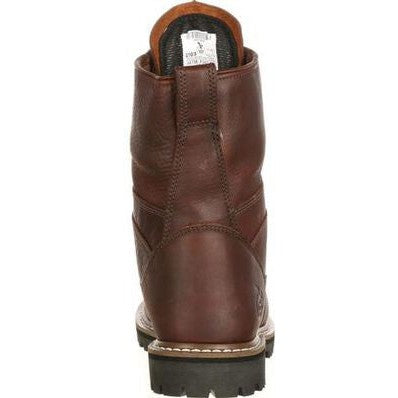 Georgia Men's Logger 8" Steel Toe Waterproof Lace-To-Toe Work Boot- Chocolate- G103 - Overlook Boots
