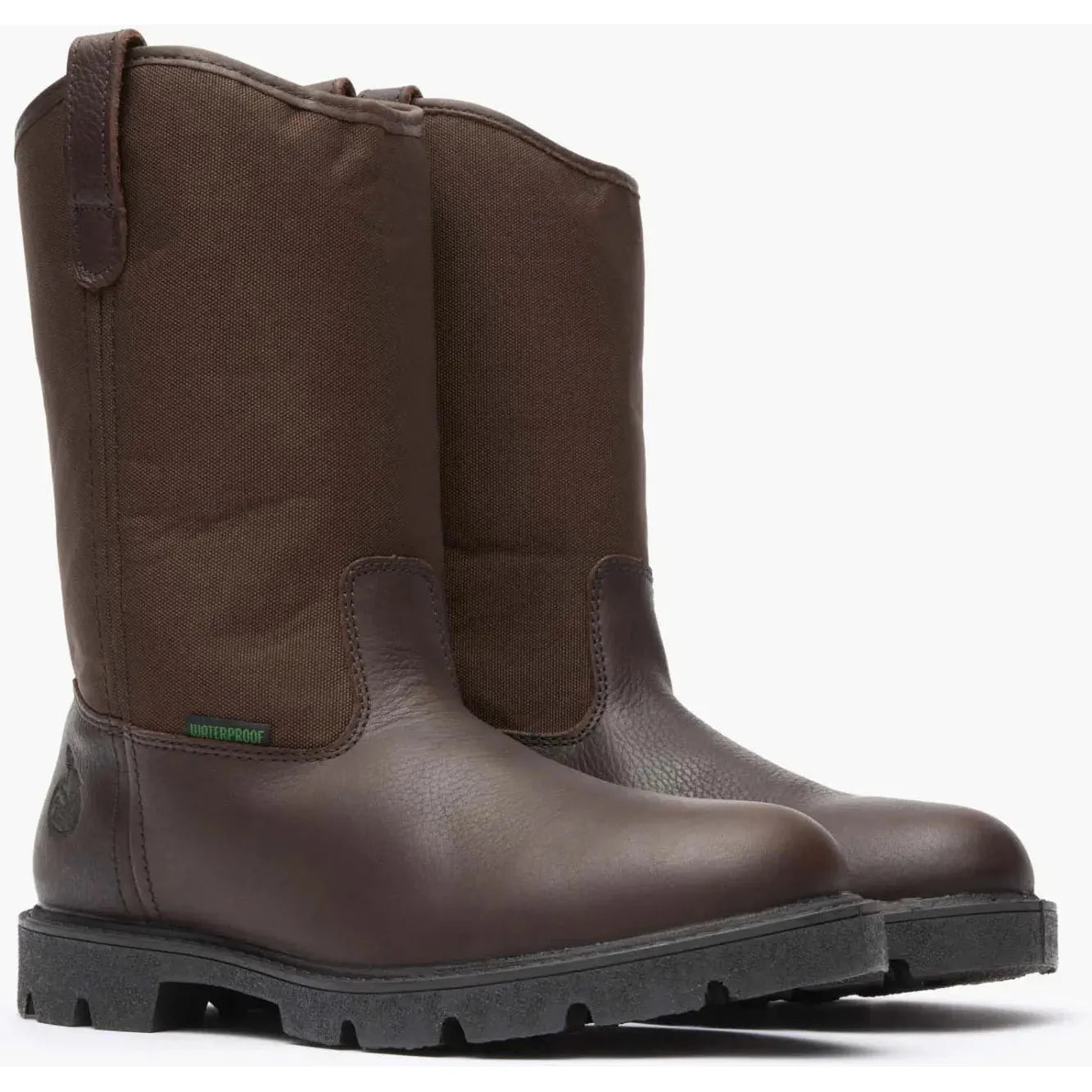 Georgia Men's Homeland 11" Soft Toe Waterproof Wellington Work Boot- Brown- G113 - Overlook Boots