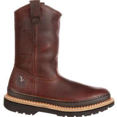 Georgia Men's Giant 11" Wellington Pull On Work Boot -Brown- G4274 - Overlook Boots
