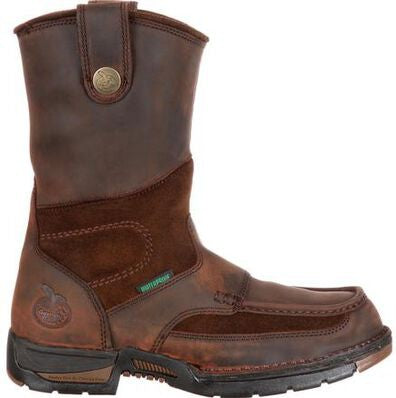 Georgia Men's Athens 10" Steel Toe Waterproof Wellington Boot- Brown- G4603 - Overlook Boots