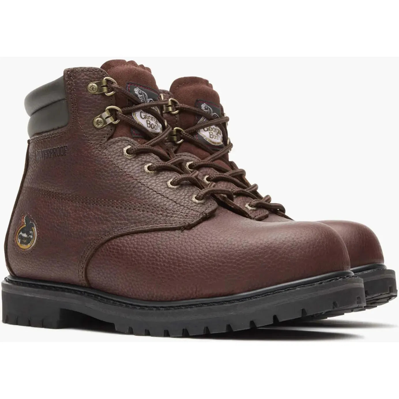 Georgia Men's Oiler 6" Steel Toe Waterproof Slip Resist Work Boot - Brown - G6174 - Overlook Boots