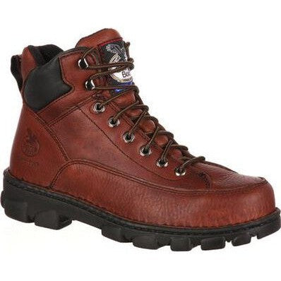 Georgia Men's Eagle Light 6" Steel Toe Wide Load Hiker Work Boot -Soggy- G6395 8 / Medium / Brown - Overlook Boots