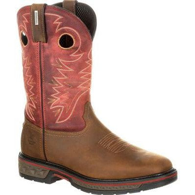 Georgia Men's Carbo Tec 11" Square Toe Waterproof Western Work Boot -Brown- GB00221 8 / Medium / Brown - Overlook Boots