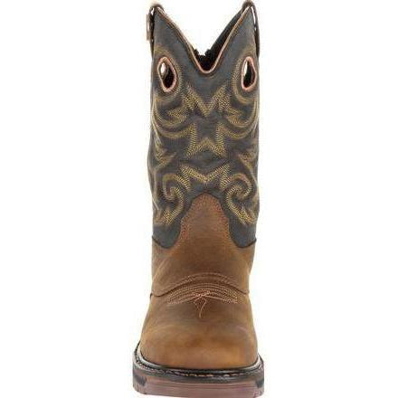 Georgia Men's Carbo-Tec Lightweight 11" Pull-On Waterproof Western Work Boot -Brown GB00266 - Overlook Boots