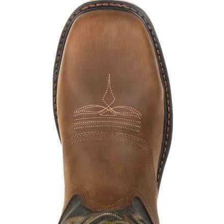 Georgia Men's Carbo-Tec Lightweight 11" Steel Toe Waterproof Western Work Boot -Brown- GB00267 - Overlook Boots