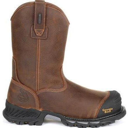 Georgia Men's Rumbler 10" Composite Toe Waterproof Pull-On Work Boot-Brown- GB00286 - Overlook Boots
