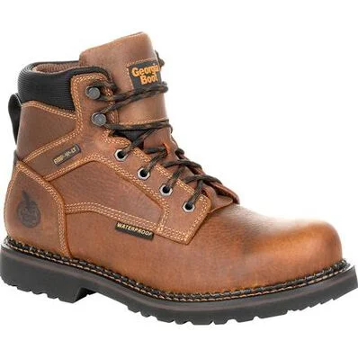 Georgia Men's Giant Revamp 6" Steel Toe Waterproof Work Boot -Brown- GB00317 - Overlook Boots