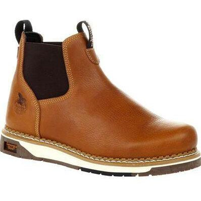 フラメンコパリージョ　GALIANO Georgia Men's Amped Lightweight Wedge Soft Toe Chelsea Work Boot - Bro