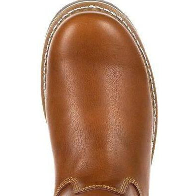 Georgia Men's Amped Lightweight Wedge Pull-On Soft Toe Work Boot - Brown - GB00349 - Overlook Boots