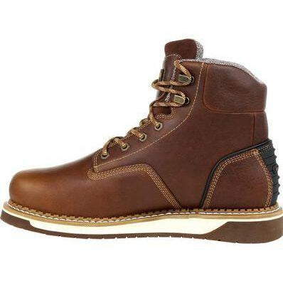 Georgia Men's Amped Lightweight Wedge Soft Toe Waterproof Work Boot - Brown - GB00350 - Overlook Boots