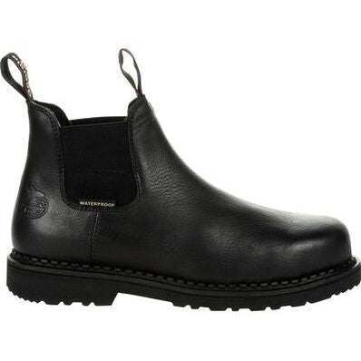 Georgia Men's Giant 6" Waterproof Slip Resistant Chelsea Work Boot -Black- GB00376 8 / Medium / Black - Overlook Boots