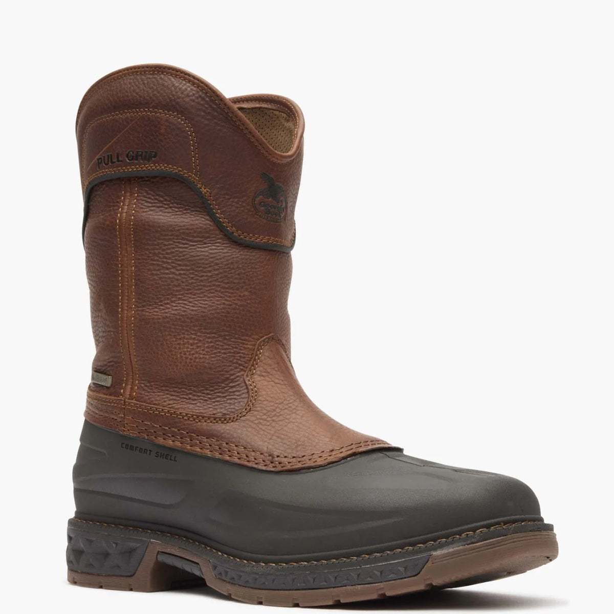 Georgia Men's Carbo-Tec LTR 11" Steel Toe Waterproof Pull-On Work Boot - Brown - GB00471 8 / Medium / Brown - Overlook Boots