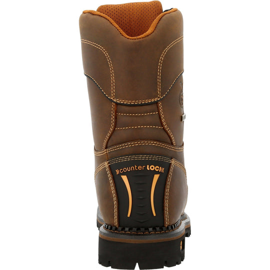 Georgia Men's Amped Lightweight Low Heel Logger 9" Soft Toe Waterproof Work Boot- GB00472 - Overlook Boots