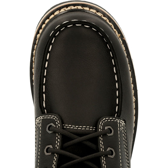 Georgia Men's Amped Lightweight Wedge 6" Moc Toe Waterproof Work Boot - Black - GB00475 - Overlook Boots