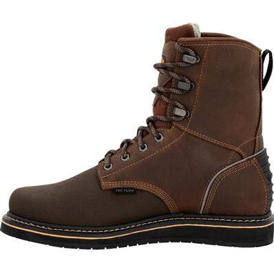 Georgia Men's Amp Lt Power 8" Wedge Slip Resistant Work Boot -Brown- GB00520 - Overlook Boots