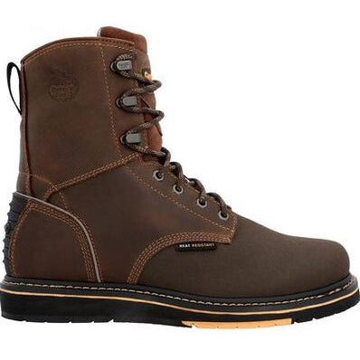 Georgia Men's Amp Lt Power 8" Wedge Slip Resistant Work Boot -Brown- GB00520 7 / Medium / Brown - Overlook Boots