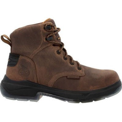Georgia Men's Flxpoint Ultra 6" Soft Toe Waterproof Work Boot- Black/Brown- GB00551 - Overlook Boots