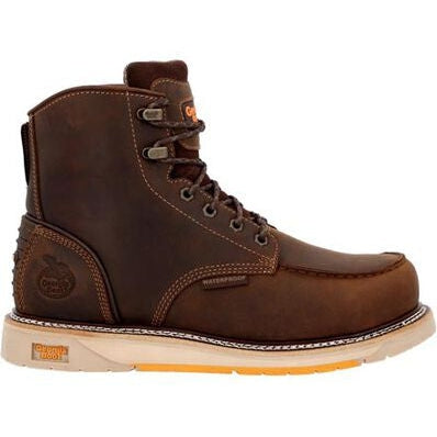 Georgia Men's Amp Lt Wedge 6" Composite Toe Waterproof Work Boot -Brown- GB00592 7 / Medium / Brown - Overlook Boots