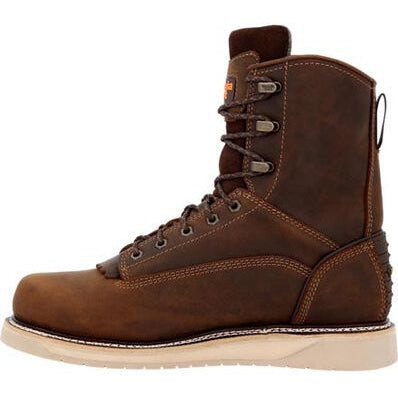 Georgia Men's Amp Lt Wedge 8" Soft Toe Waterproof Work Boot -Brown- GB00593 - Overlook Boots
