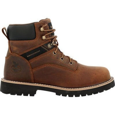 Georgia Men's Core 37 6" Waterproof Slip Resistant Work Boot -Brown- GB00635 7 / Medium / Brown - Overlook Boots