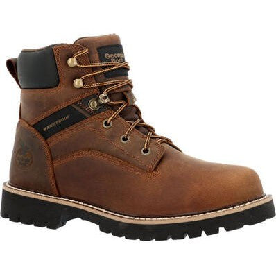 Georgia Men's Core 37 6" Waterproof Slip Resistant Work Boot -Brown- GB00635 - Overlook Boots