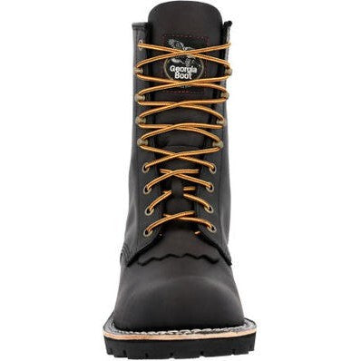 Georgia Men's Forestry 8" Soft Toe Logger Work Boot- Black- GB00648 - Overlook Boots