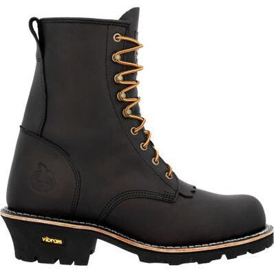 Georgia Men's Forestry 8" Soft Toe Logger Work Boot- Black- GB00648 - Overlook Boots
