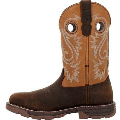 Georgia Men's Carbo Tec FLX 11" Soft Toe Waterproof Western Work Boot- Brown- GB00671 - Overlook Boots