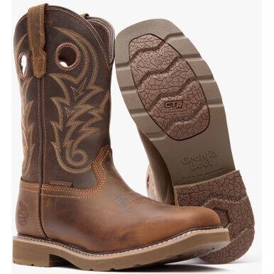 Georgia Men's Core 37 11" Steel Toe Waterproof Western Work Boot- Brown- GB00692 - Overlook Boots