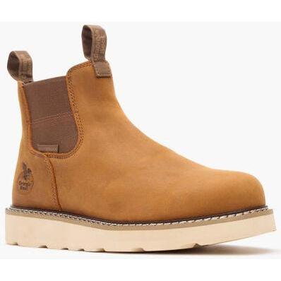 Georgia Men's Core 37 6" Soft Toe WP Chelsea Work Boot- Barracuda- GB00694 7 / Medium / Barracuda Gold - Overlook Boots