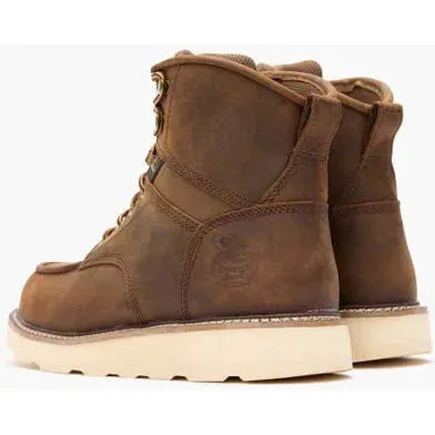 Georgia Men's Core 37 6" Steel Toe Waterproof Wedge Work Boot- Brown- GB00697 - Overlook Boots