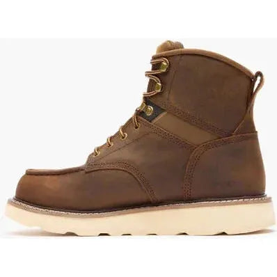 Georgia Men's Core 37 6" Steel Toe Waterproof Wedge Work Boot- Brown- GB00697 - Overlook Boots