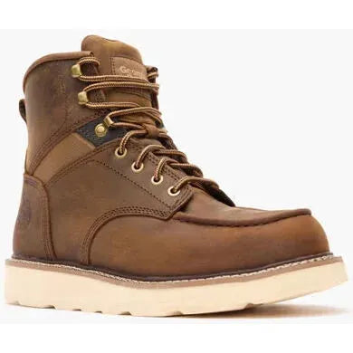 Georgia Men's Core 37 6" Steel Toe Waterproof Wedge Work Boot- Brown- GB00697 7 / Medium / Brown - Overlook Boots