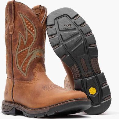 Georgia Men's Carbo Tec Flx 11" Pull On Insulkul Western Work Boot - Brown - GB00702 - Overlook Boots